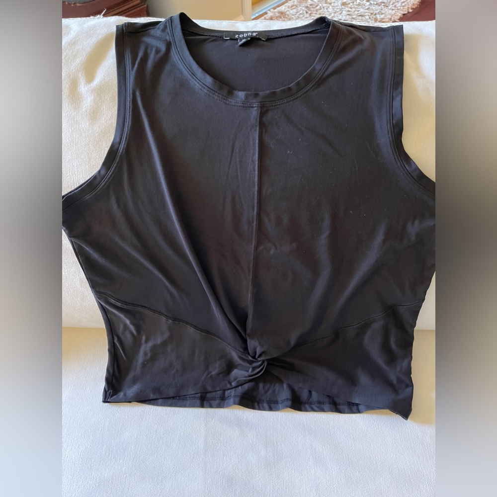 Zobha Black Twist Front Tank Top